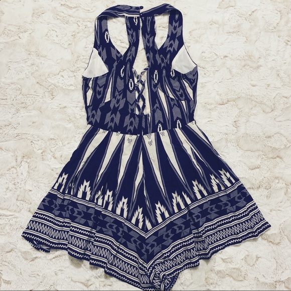 🖤 LF Rumor Boutique Blue Tribal Romper - Picture 5 of 8